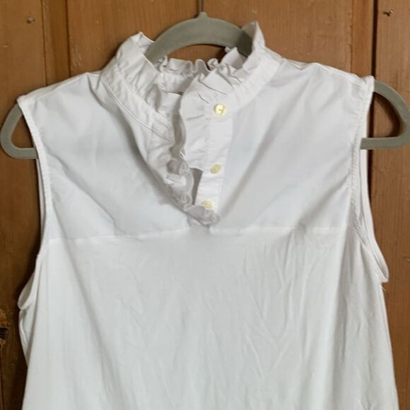Hinson Wu white sleeveless ruffled neck Michelle tunic NWOT - Picture 5 of 10